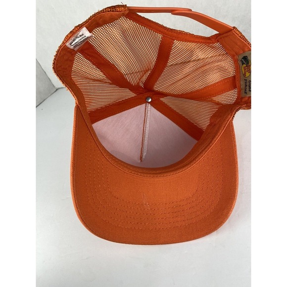 Bass Pro Shops Hat Orange Mesh Snapback Trucker Outdoor Bright - Picture 5 of 8